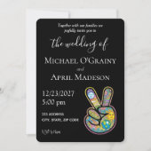 Uitnodiging tot uitzending van hippy Peace Sign We (Voorkant)