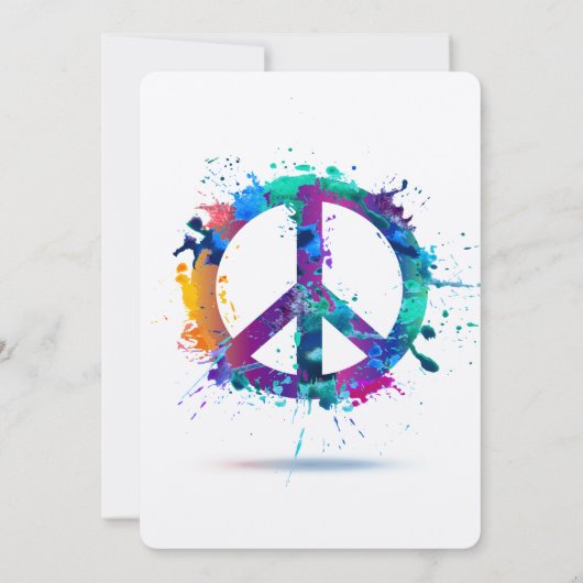 Uitnodiging tot uitzending van hippy Peace Sign We (Achterkant)