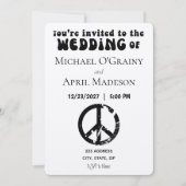 Uitnodiging tot uitzending van hippy Peace Sign We (Voorkant)