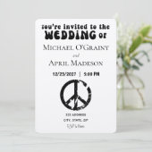 Uitnodiging tot uitzending van hippy Peace Sign We (Staand voorkant)