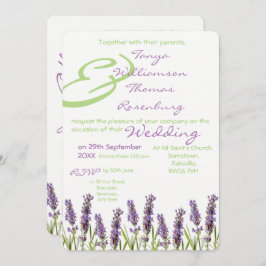 Uitnodiging tot uitzending van lavender Wedding