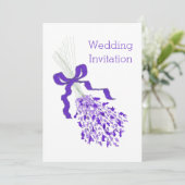 Uitnodiging tot uitzending van lavender Wedding (Staand voorkant)