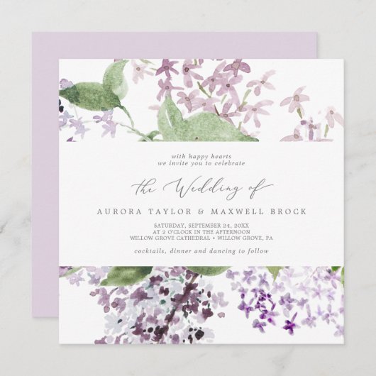 Uitnodiging tot uitzending van Lila Rustisch huwel (Voorkant / Achterkant)