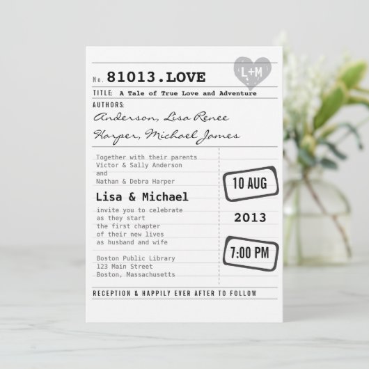 Uitnodiging tot uitzending van moderne bibliotheek (Staand voorkant)