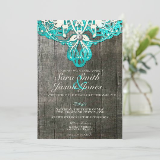 Uitnodiging tot uitzending van Rustic Barn Wedding (Staand voorkant)