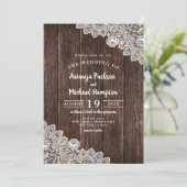 Uitnodiging tot uitzending van Rustic Lace en Wood (Staand voorkant)