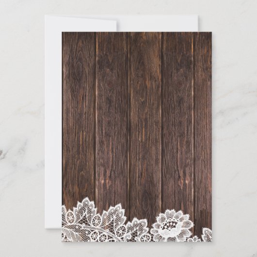 Uitnodiging tot uitzending van Rustic Lace en Wood (Achterkant)