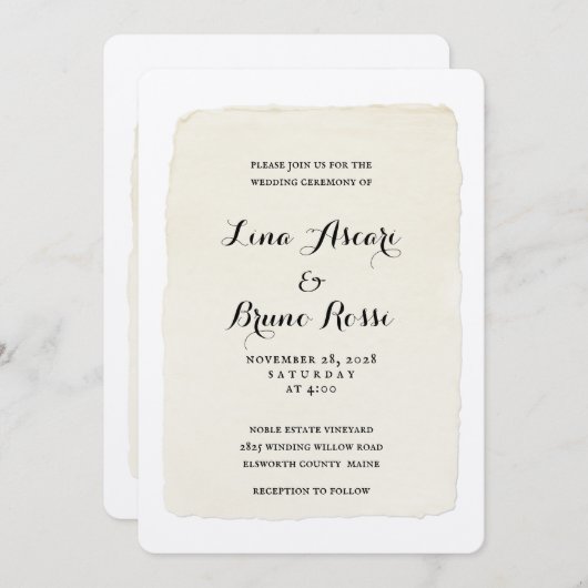 Uitnodiging tot uitzending van Rustic Pen & Ink Sc (Voorkant / Achterkant)