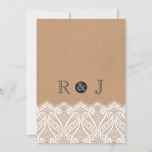 Uitnodiging tot uitzending van Rustic White Lace & (Achterkant)