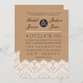 Uitnodiging tot uitzending van Rustic White Lace & (Voorkant / Achterkant)