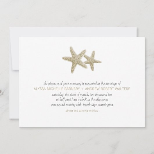 Uitnodiging tot uitzending van Starfish Pair Weddi (Voorkant)
