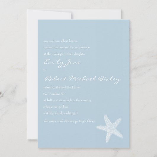 Uitnodiging tot uitzending van Starfish Wedding (Voorkant)