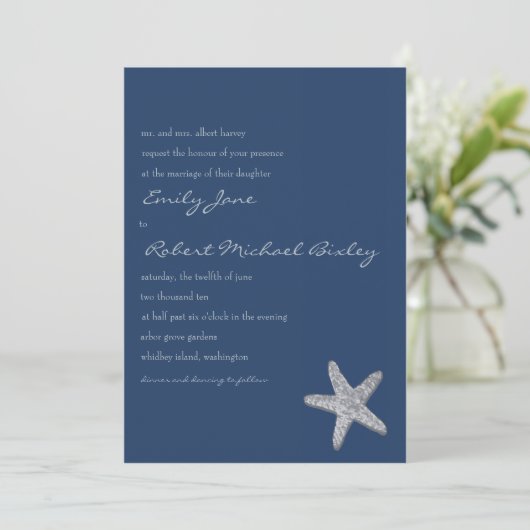 Uitnodiging tot uitzending van Starfish Wedding (Staand voorkant)