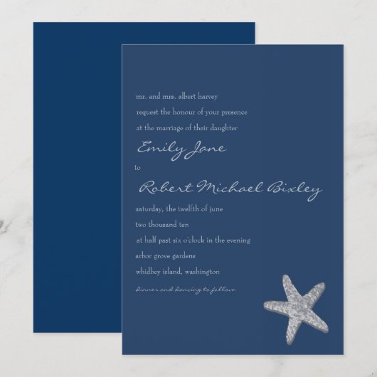 Uitnodiging tot uitzending van Starfish Wedding (Voorkant / Achterkant)