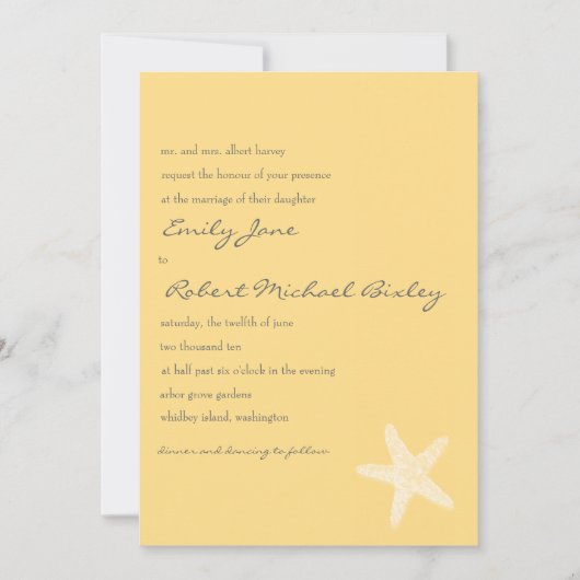 Uitnodiging tot uitzending van Starfish Wedding (Voorkant)