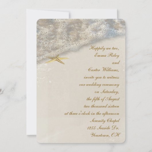 Uitnodiging tot uitzending van Starfish Wedding (Achterkant)