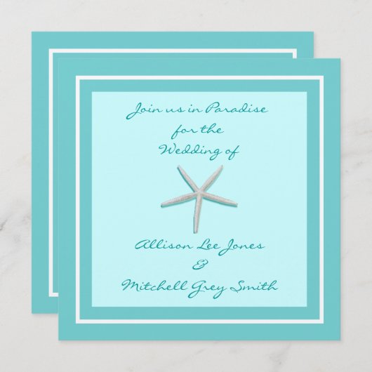 Uitnodiging tot uitzending van Starfish Wedding (Voorkant / Achterkant)