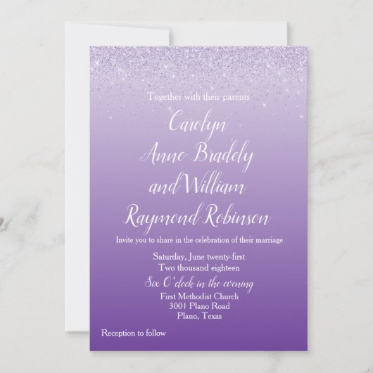 Uitnodiging tot uitzending van ultraviolet huwelij (Voorkant)