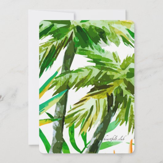 Uitnodiging tot uitzetting over tropische vogelwed (Achterkant)