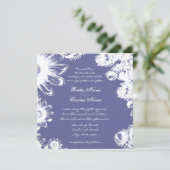 Uitnodiging tot ultra Violet  Floral Wedding (Staand voorkant)