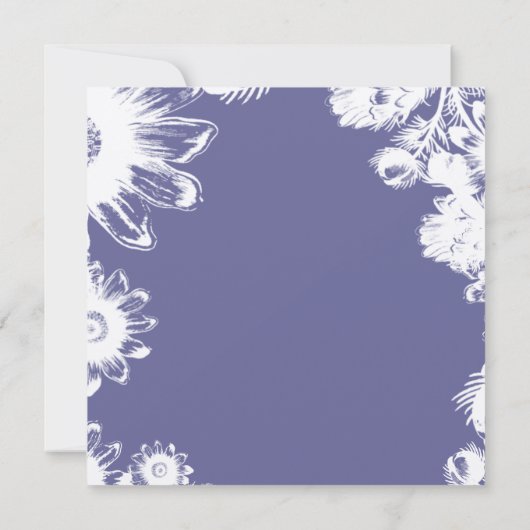 Uitnodiging tot ultra Violet  Floral Wedding (Achterkant)
