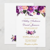 Uitnodiging tot ultraviolet Paars goudbruin (Voorkant / Achterkant)