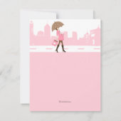 Uitnodiging tot urbanisatie van roze Baby shower (Achterkant)