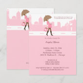 Uitnodiging tot urbanisatie van roze Baby shower (Voorkant / Achterkant)