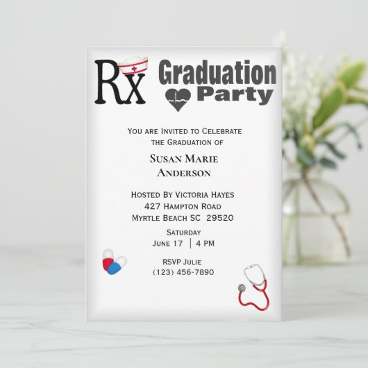 Uitnodiging tot urse Graduation Party (Staand voorkant)