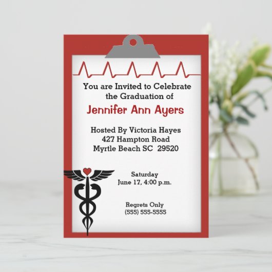 Uitnodiging tot urse Graduation Party (Staand voorkant)