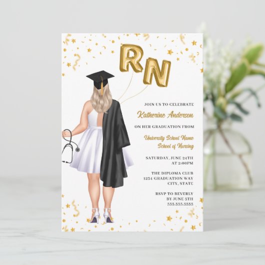 Uitnodiging tot urse Graduation Party (Staand voorkant)