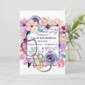 Uitnodiging tot urse Graduation Party Spring Flora (Staand voorkant)