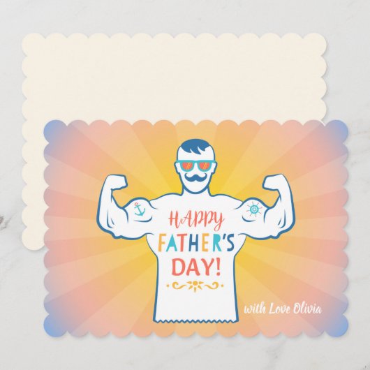 uitnodiging tot Vaderdag. (Voorkant / Achterkant)