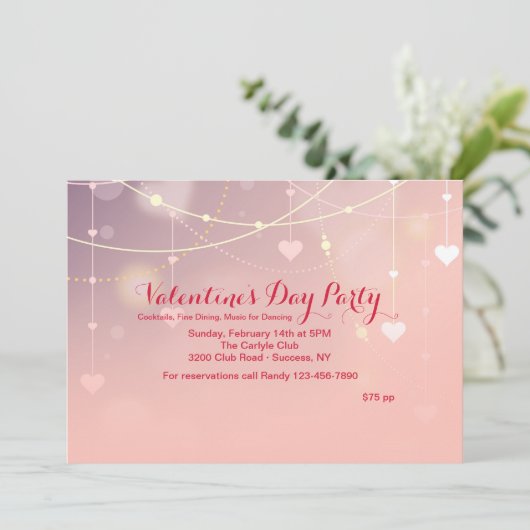 Uitnodiging tot Valentijn van de partij (Staand voorkant)