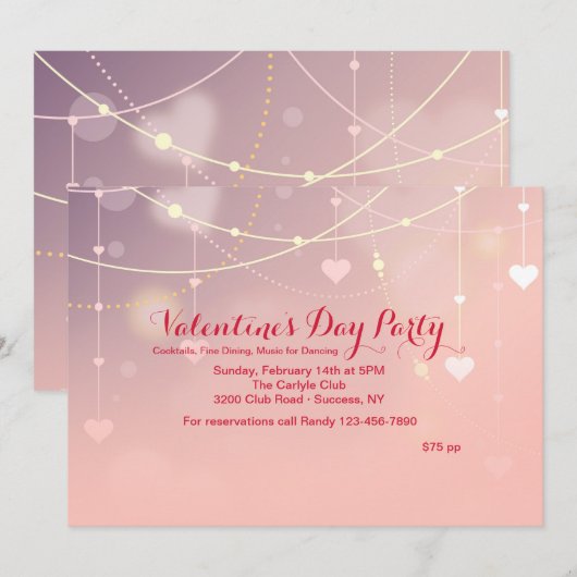 Uitnodiging tot Valentijn van de partij (Voorkant / Achterkant)
