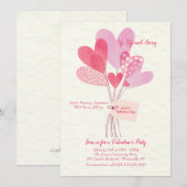 Uitnodiging tot Valentijnsdag-ballonnen (Voorkant / Achterkant)
