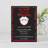 Uitnodiging tot Vampire Halloween Party (Staand voorkant)