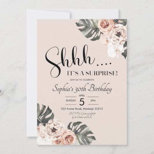 Uitnodiging tot verassing van Tropische Boho Flora (Voorkant)