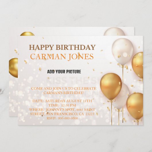 UITNODIGING TOT VERJAARDAG 1 (Voorkant / Achterkant)