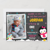 Uitnodiging tot verjaardag van Penguin (Voorkant)