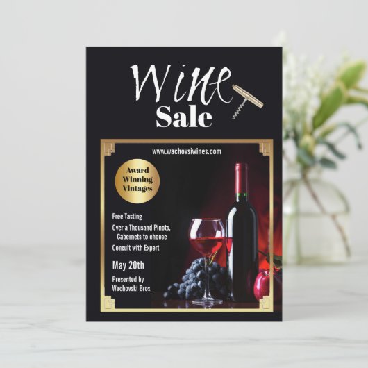 uitnodiging tot verkoop van wijn (Staand voorkant)