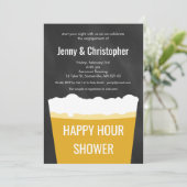 Uitnodiging tot Verloving van Happy Hour Shower Be (Staand voorkant)