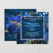 Uitnodiging tot verloving van Royal Blue Diamonds (Voorkant / Achterkant)