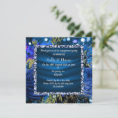 Uitnodiging tot verloving van Royal Blue Diamonds (Staand voorkant)