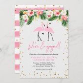 Uitnodiging tot Verloving van Tropical Summer Flam (Voorkant / Achterkant)