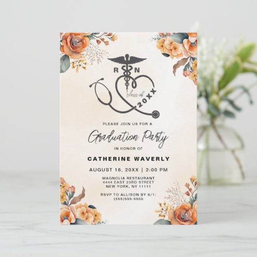 Uitnodiging tot verpleging van een studiecyclus (Staand voorkant)