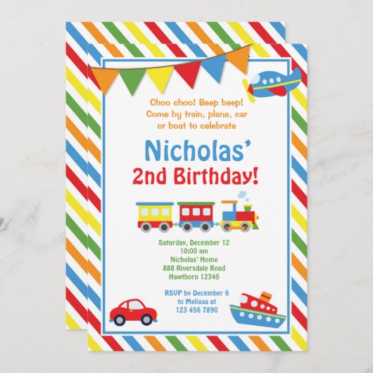 Uitnodiging tot vervoer / Aanwezigheid van treinre (Voorkant / Achterkant)