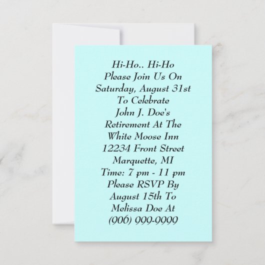 Uitnodiging tot vervroegde uittreding met fun Retr (Achterkant)