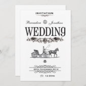  uitnodiging tot Victoriaans bruiloft (Voorkant / Achterkant)