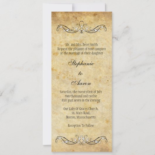  uitnodiging tot Victoriaans bruiloft (Voorkant)